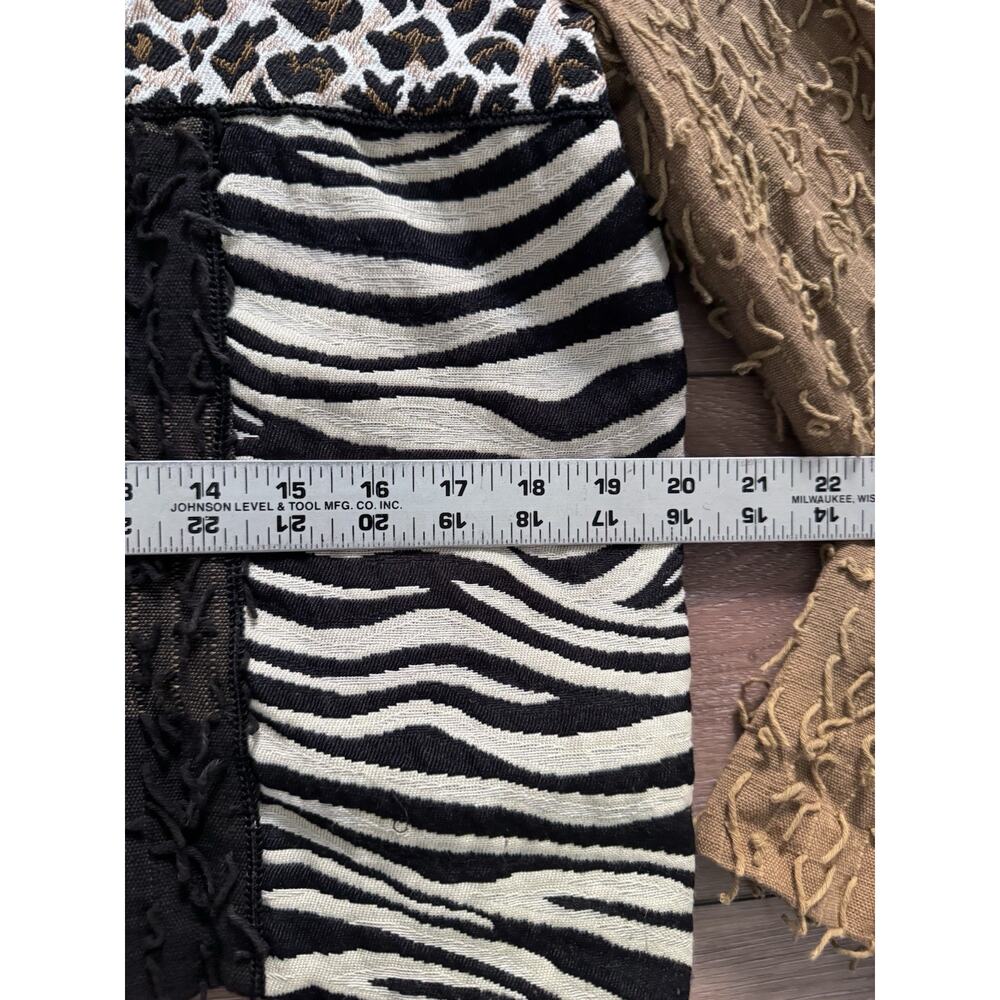 Vintage Abstract Animal Print Cropped Jacket XL Oversized Zebra Leopard Boho - Picture 16 of 16